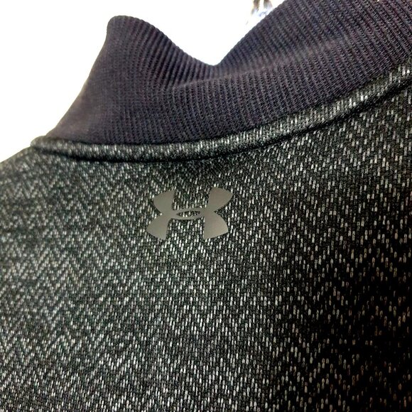 Under Armour Mens Sweatshirt XXL Black/Gray ColdGear Zip Pullover Loose Sporty - Picture 4 of 6